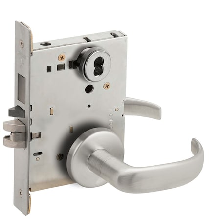 Schlage Entrance Mortise Lock with Deadbolt, 17B Design, FSIC Prep, Less Core, Satin Chrome L9453J 17B 626